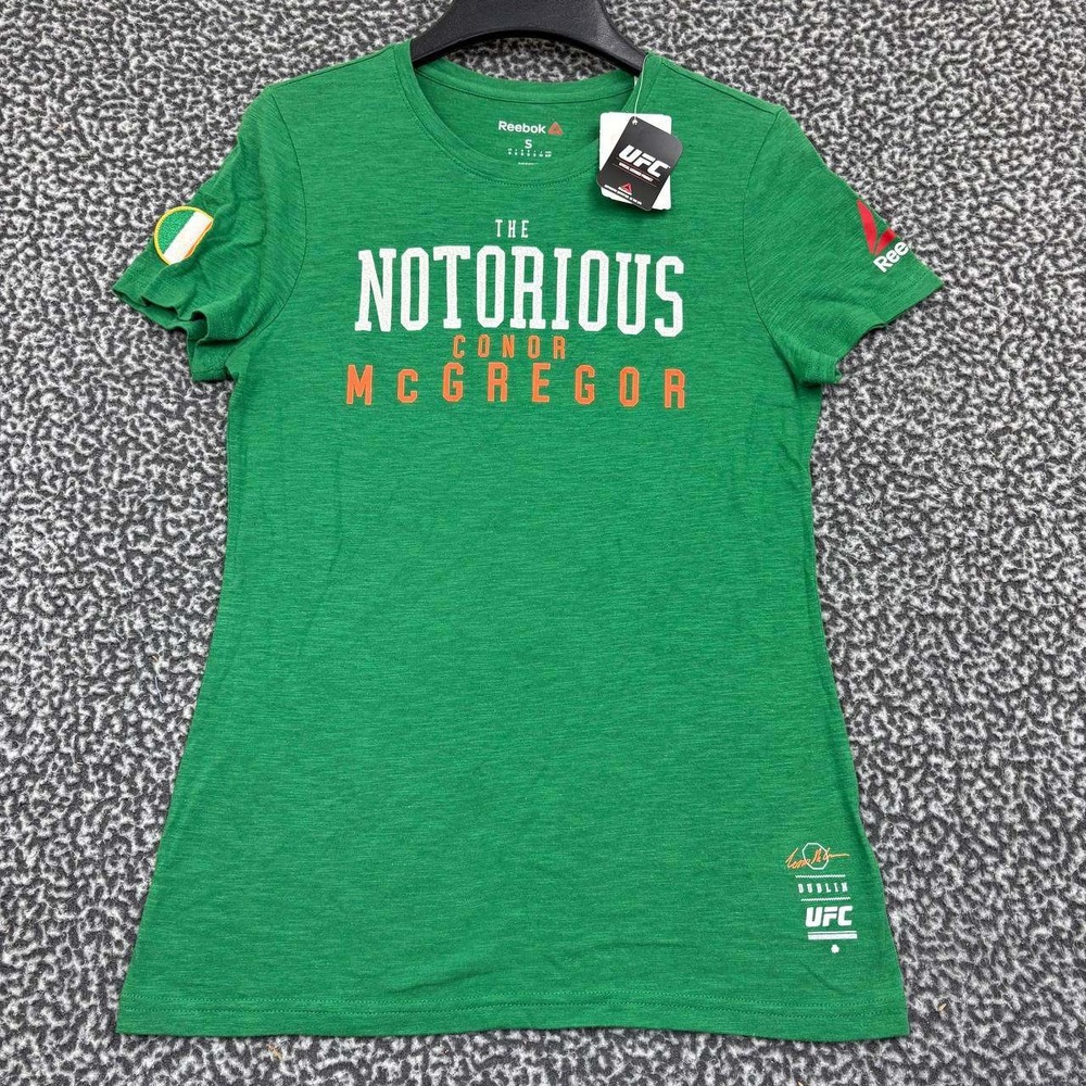 Conor Mcgregor UFC Shirt Women Small Green Reebok Short Sleeve Crew Neck New S